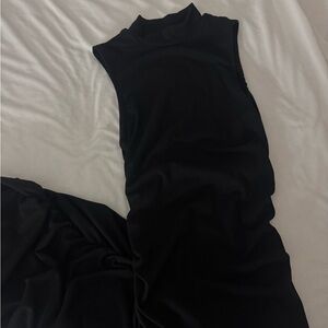 Black Sleeveless Mockneck Dress